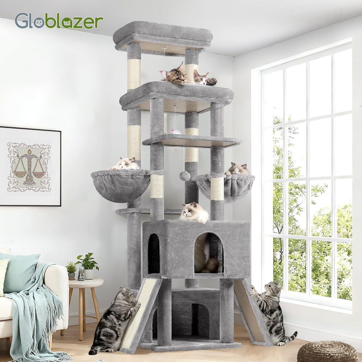 globlazer z78 heavy duty cat tree for 20lbs on a desk or shelf