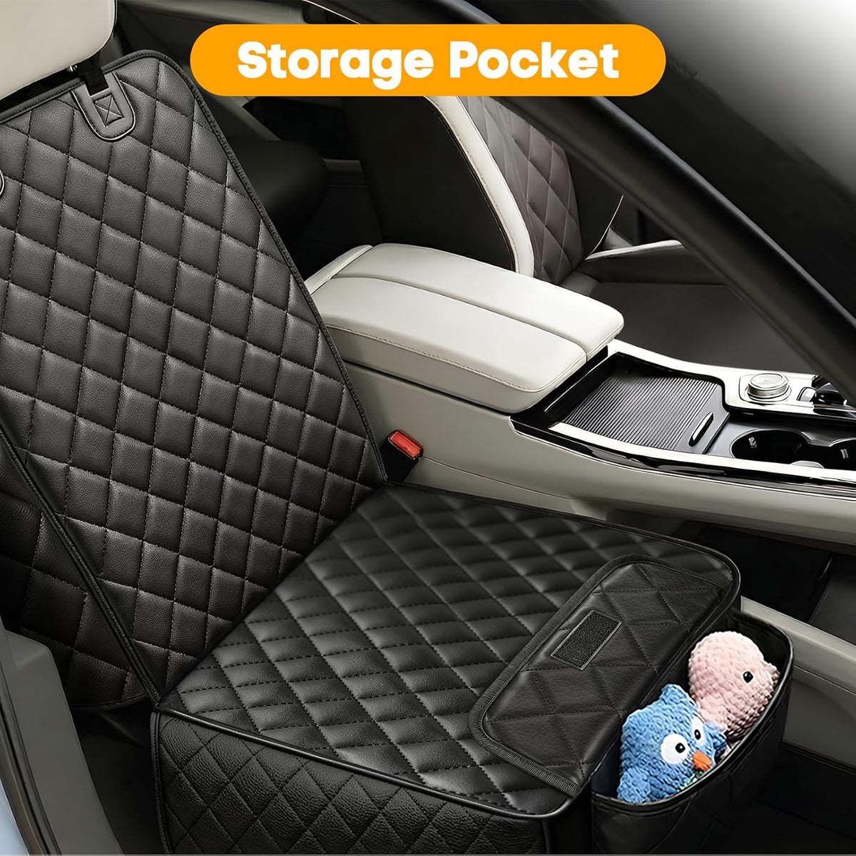 peticon front seat car cover 2 pack, pu, package contents