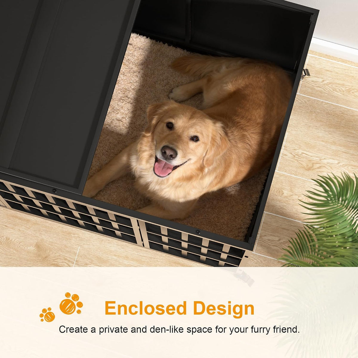 rexwelten 48" heavy duty dog crate for large, side view