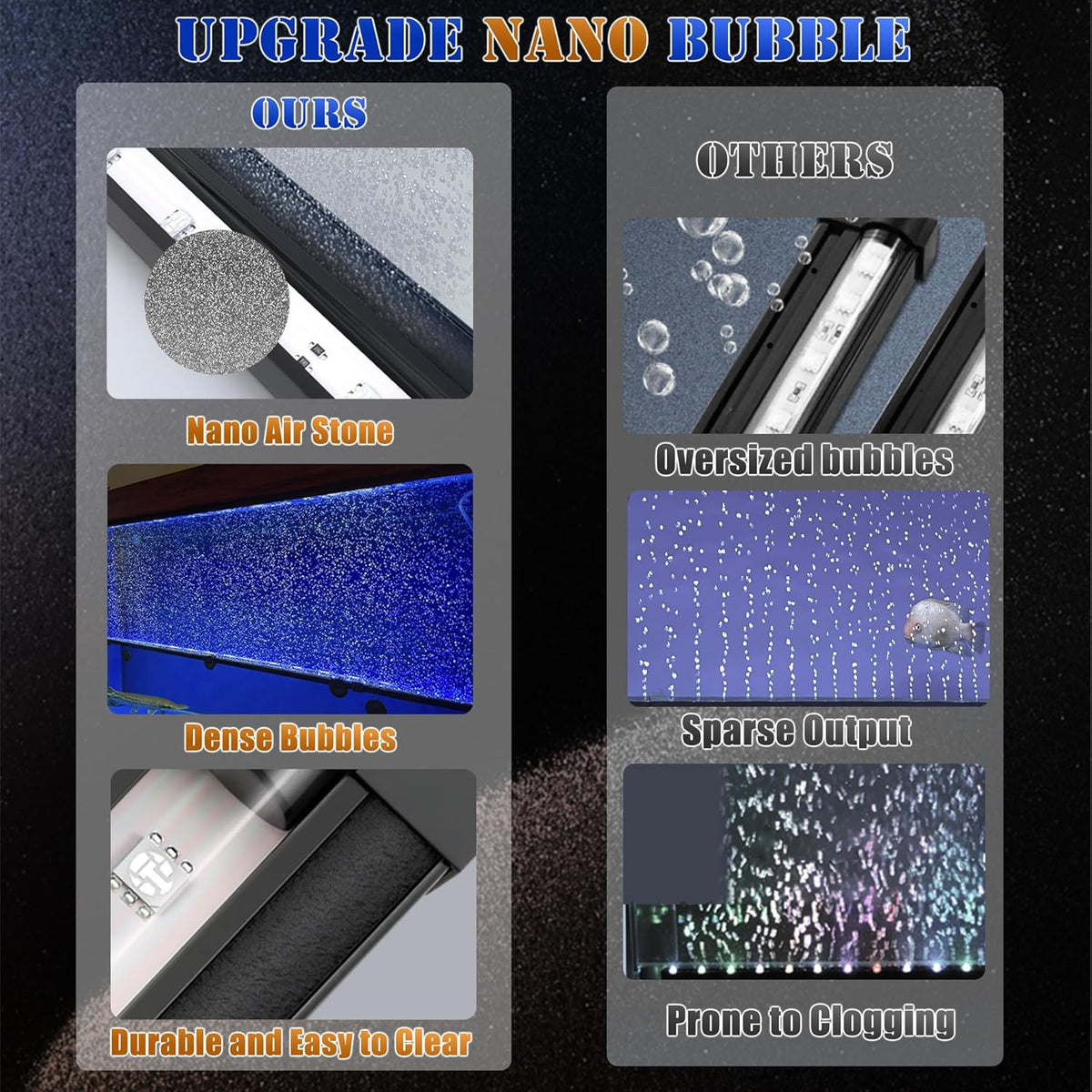 smart app-controlled led aquarium light with 16 million, close-up detail