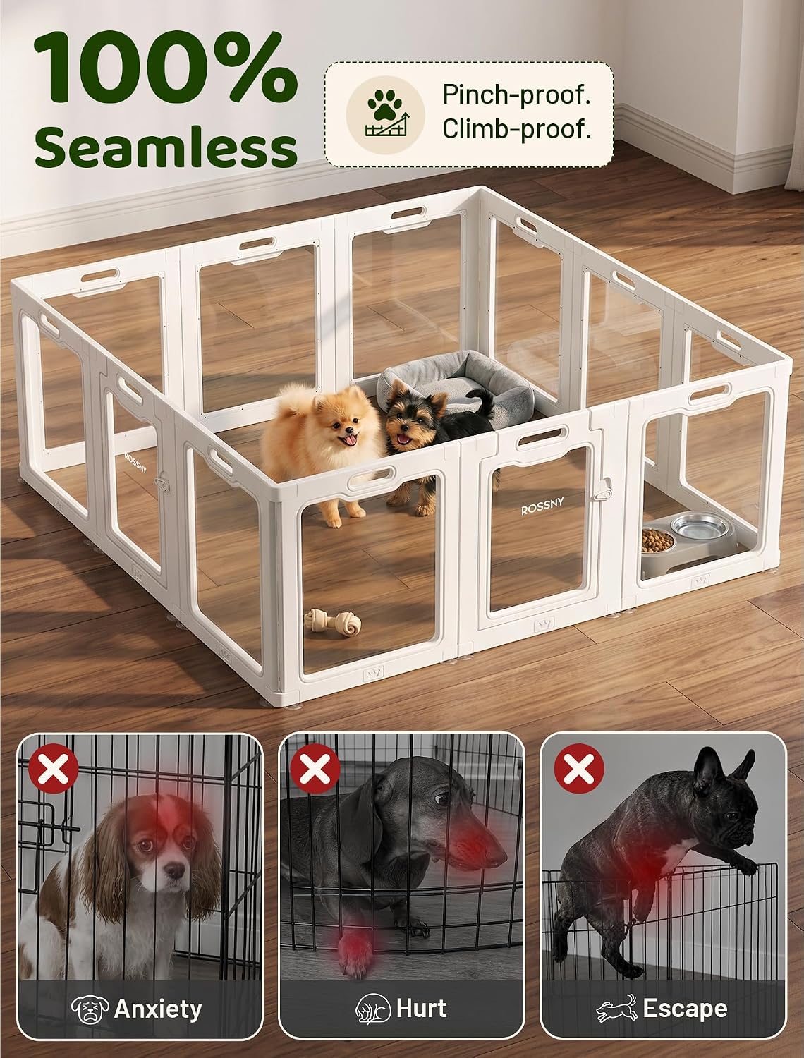 rossny puppy playpen for indoor, 12-panel acrylic pet, package contents