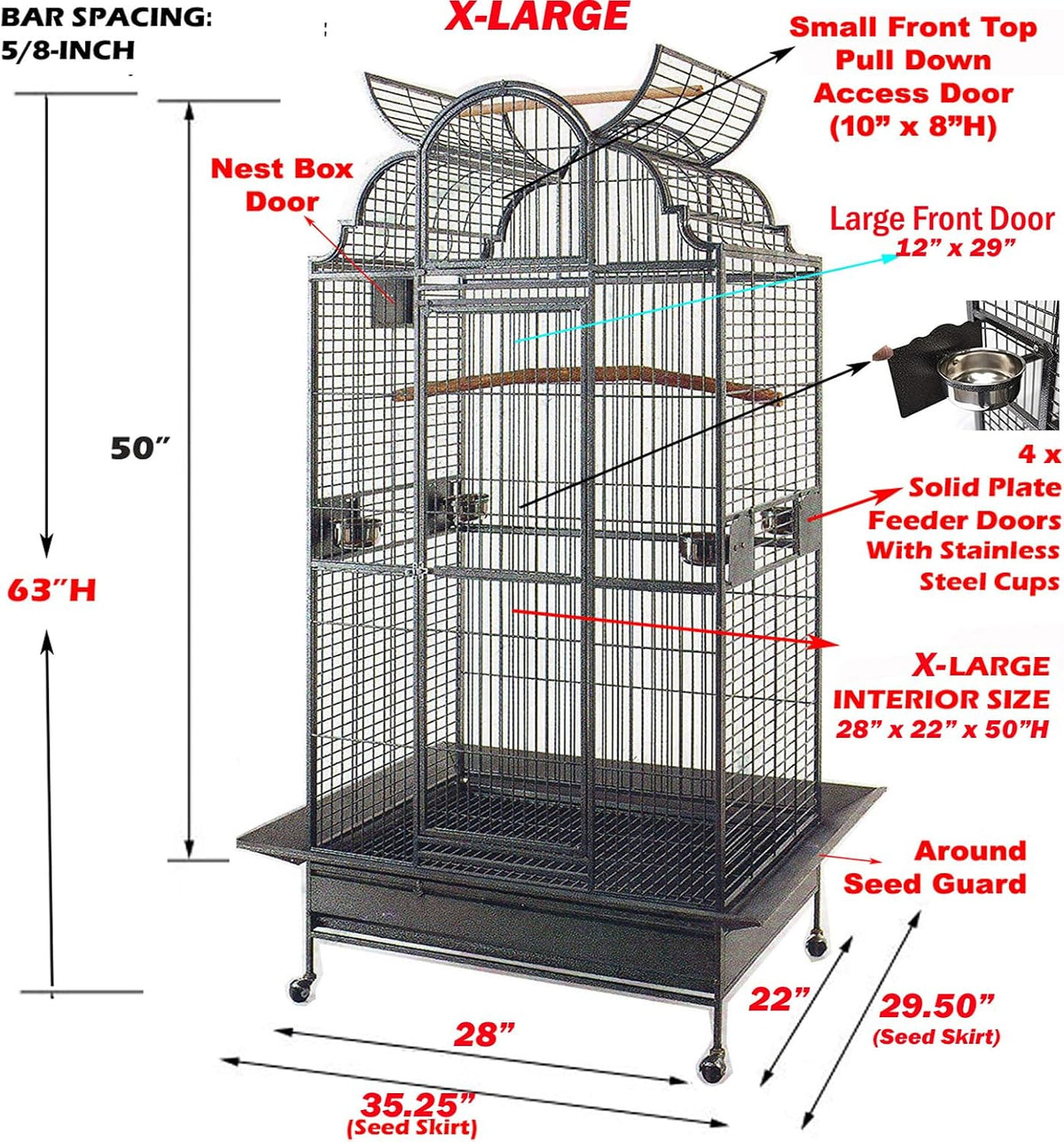 x-large elegance and durable wrought iron open play shown in use