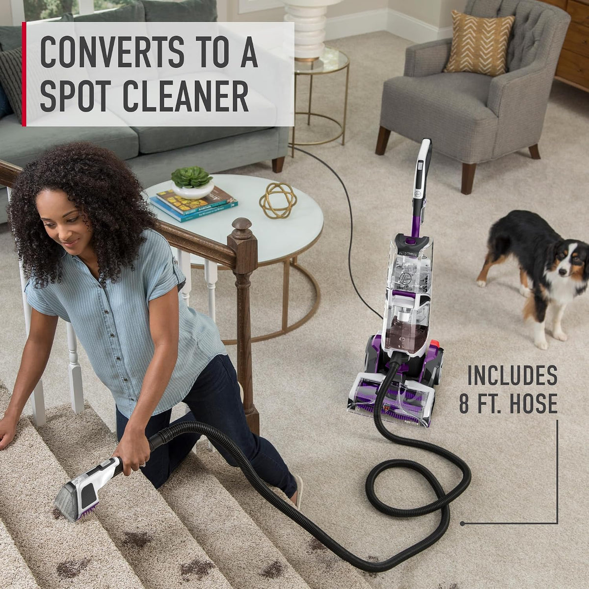 hoover smartwash pet automatic carpet cleaner machine, with, close-up detail