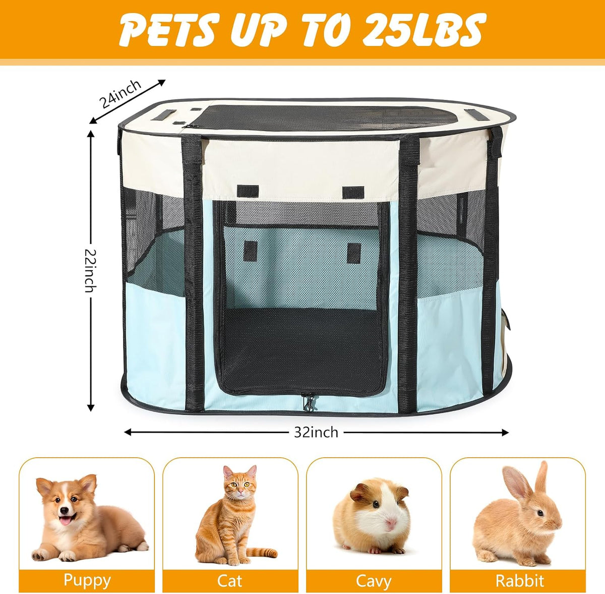 portable cat playpen, foldable pet tent with carry, close-up detail