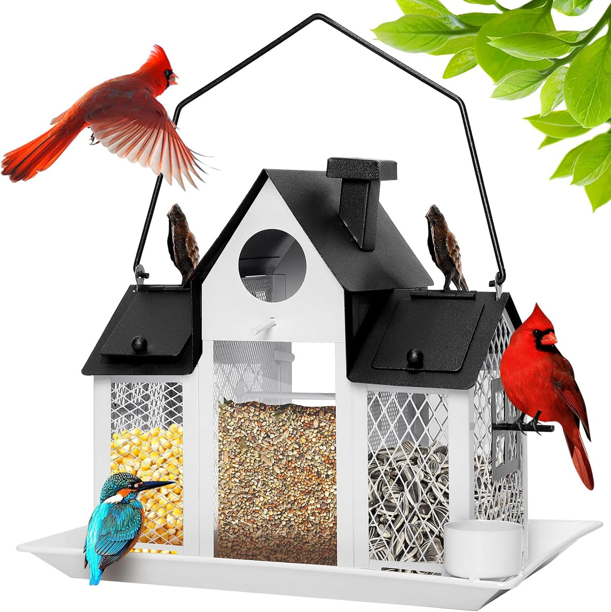 solar bird feeders for outdoors hanging, bird houses, main product view