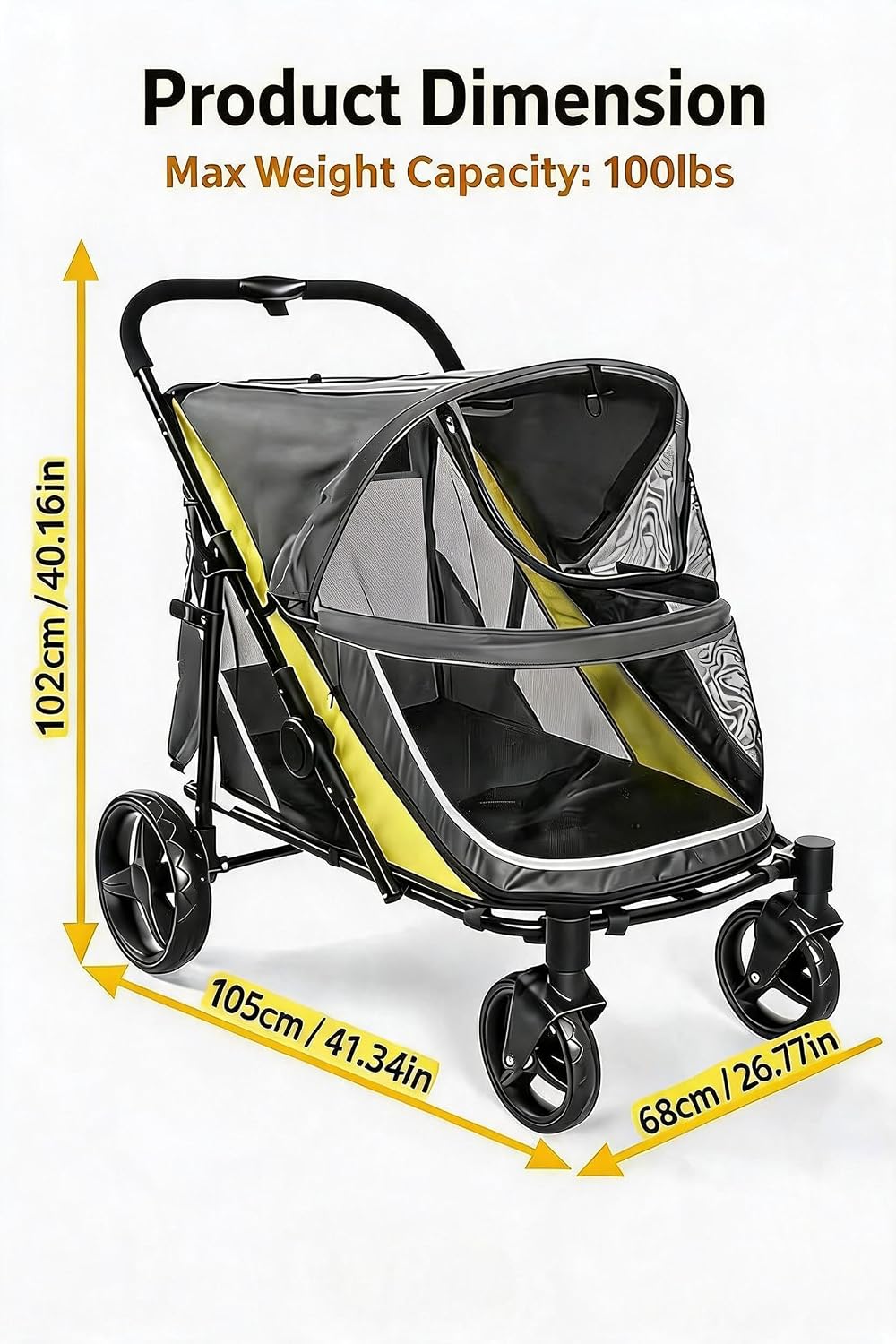 idealhouse dog stroller for large & medium dogs, close-up detail