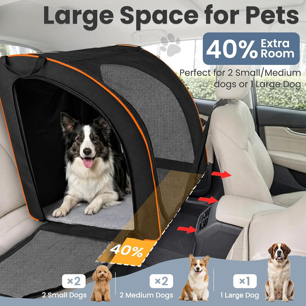 dog car seat, enclosed carrier for pets travel, close-up detail