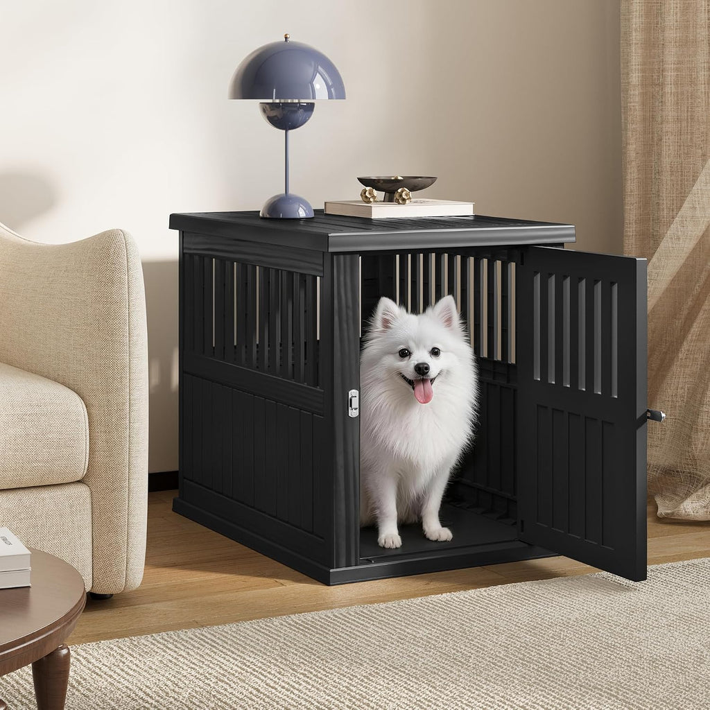bifanuo dog house 30-inch dog crate furniture, heavy, front angle view