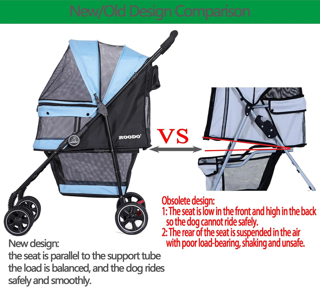 roodo 4 wheel dog cat pet stroller best on a desk or shelf