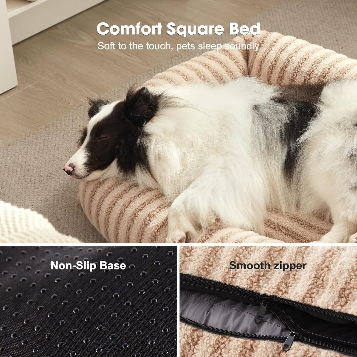 mixjoy dog bed medium size dog, washable medium, side view