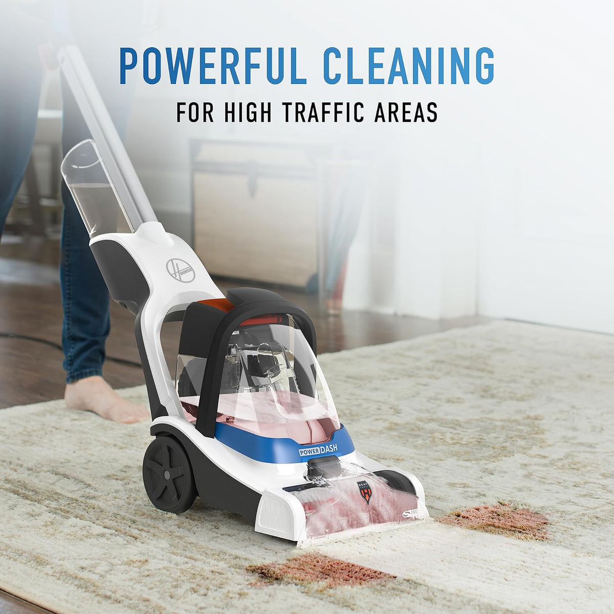 hoover powerdash pet compact carpet cleaner machine, lightweight, close-up detail