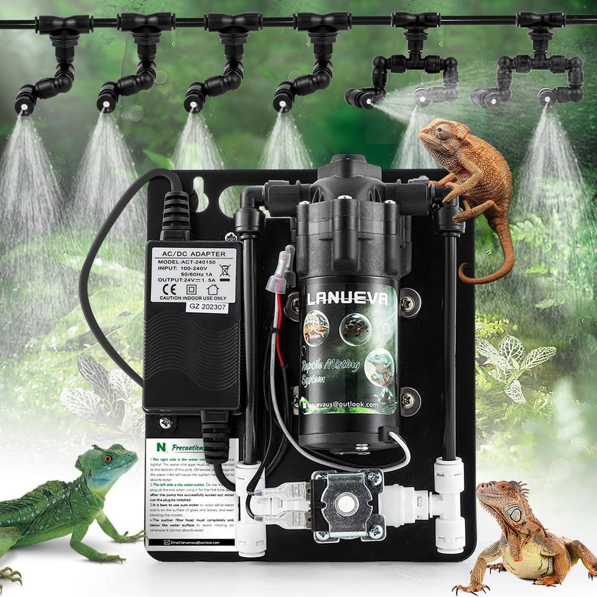 lanueva reptile humidifier quieter mister fogger with 6, main product view