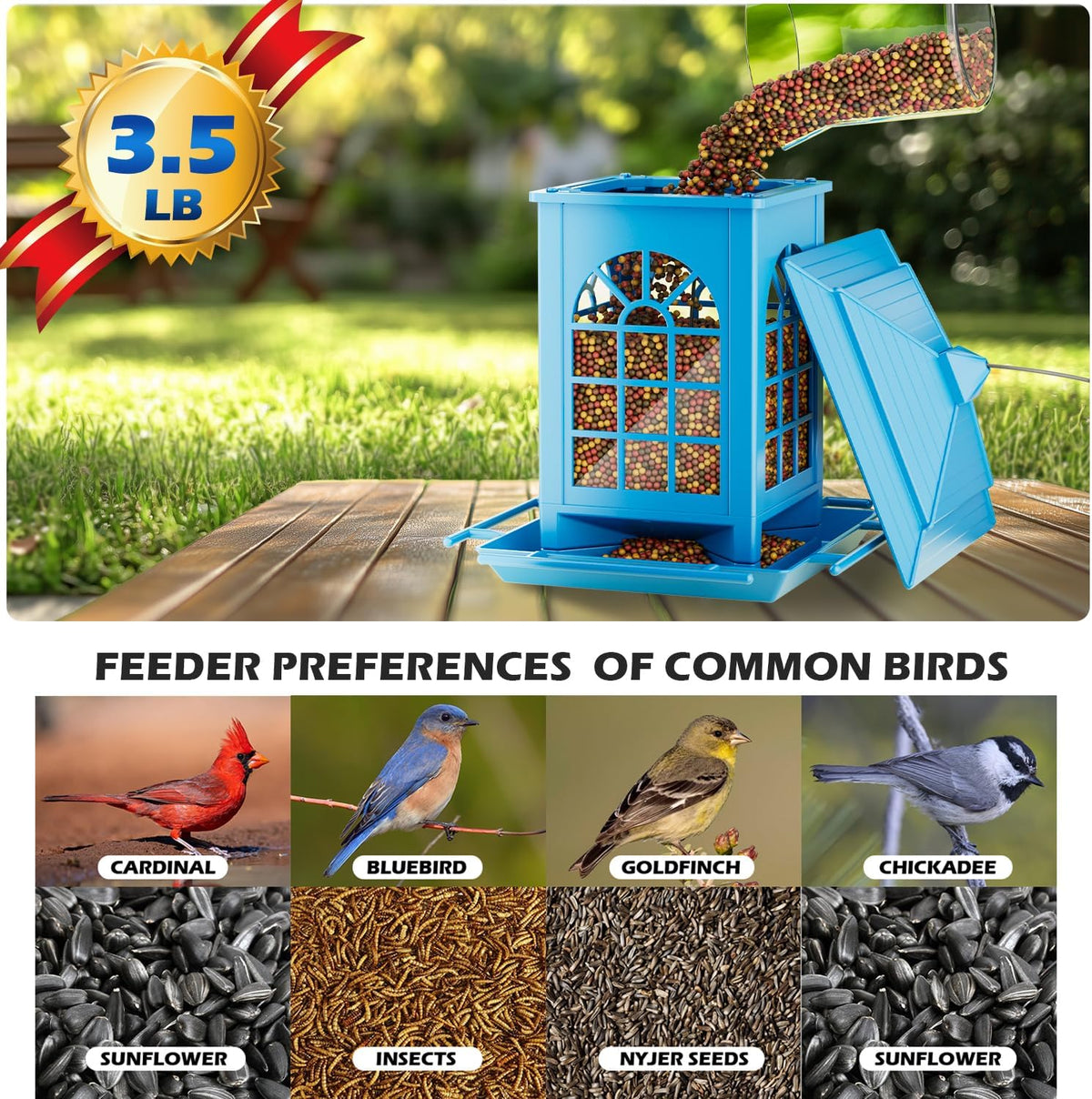 birdream 2 pack bird feeders for outdoor hanging shown in use