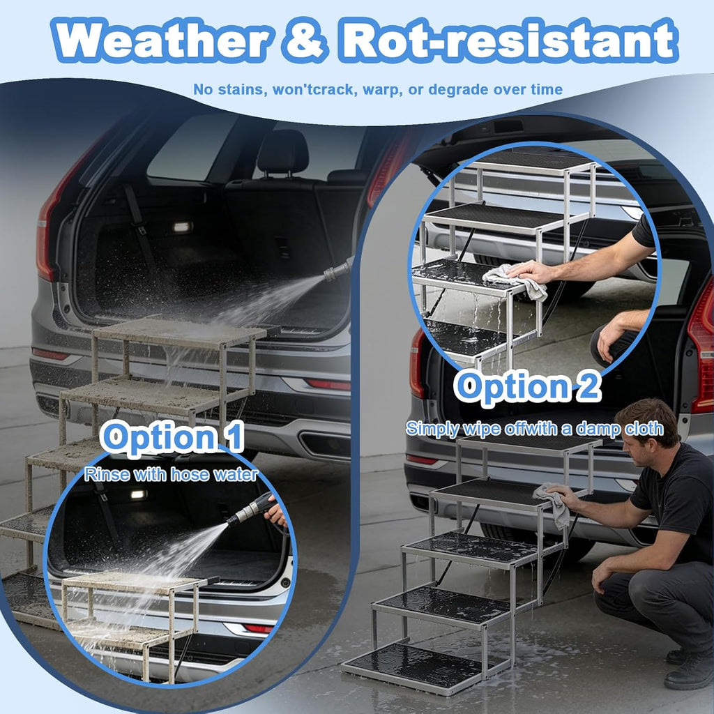dog steps for car & suv – 5-step on a desk or shelf