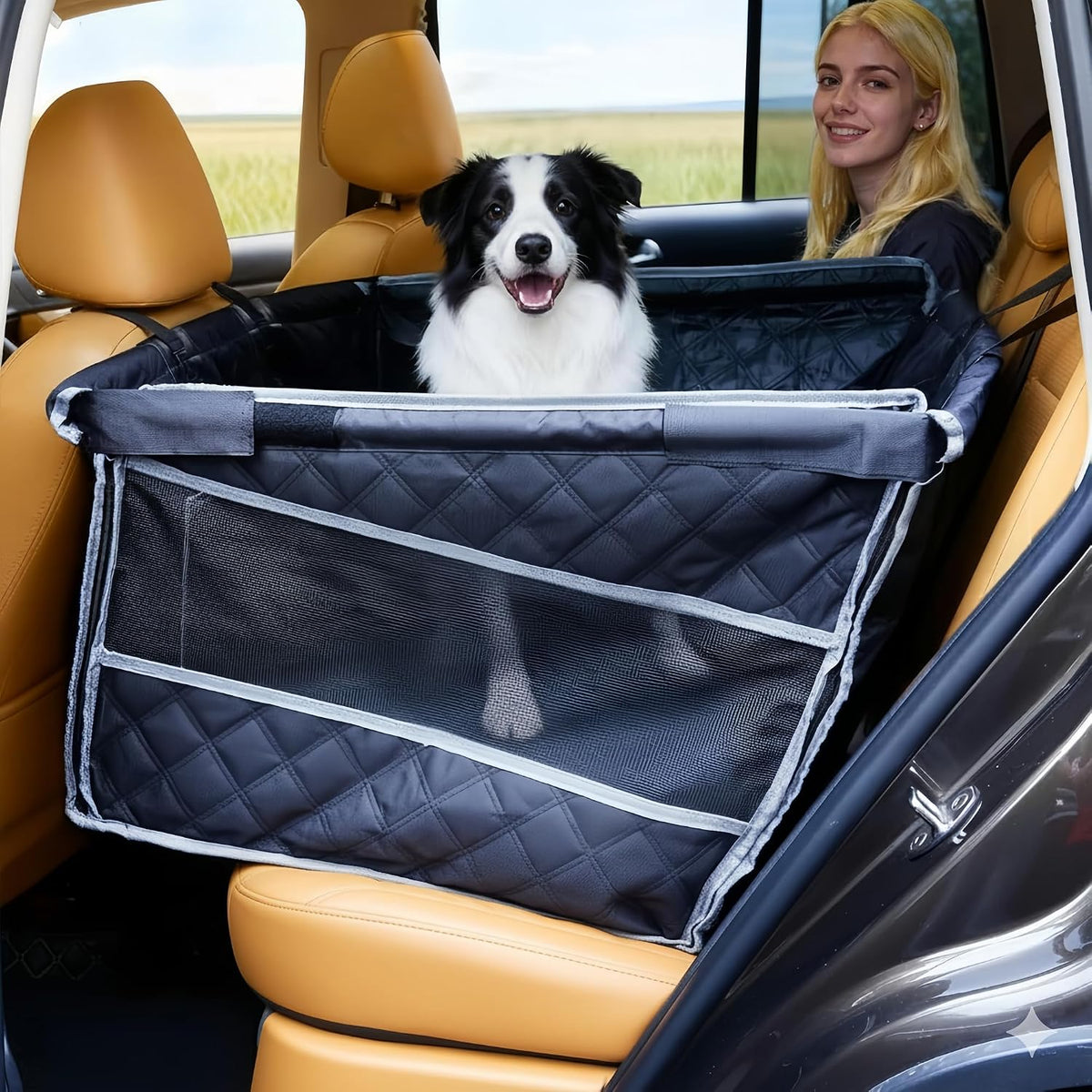 dog car seat for large medium dogs, half, main product view