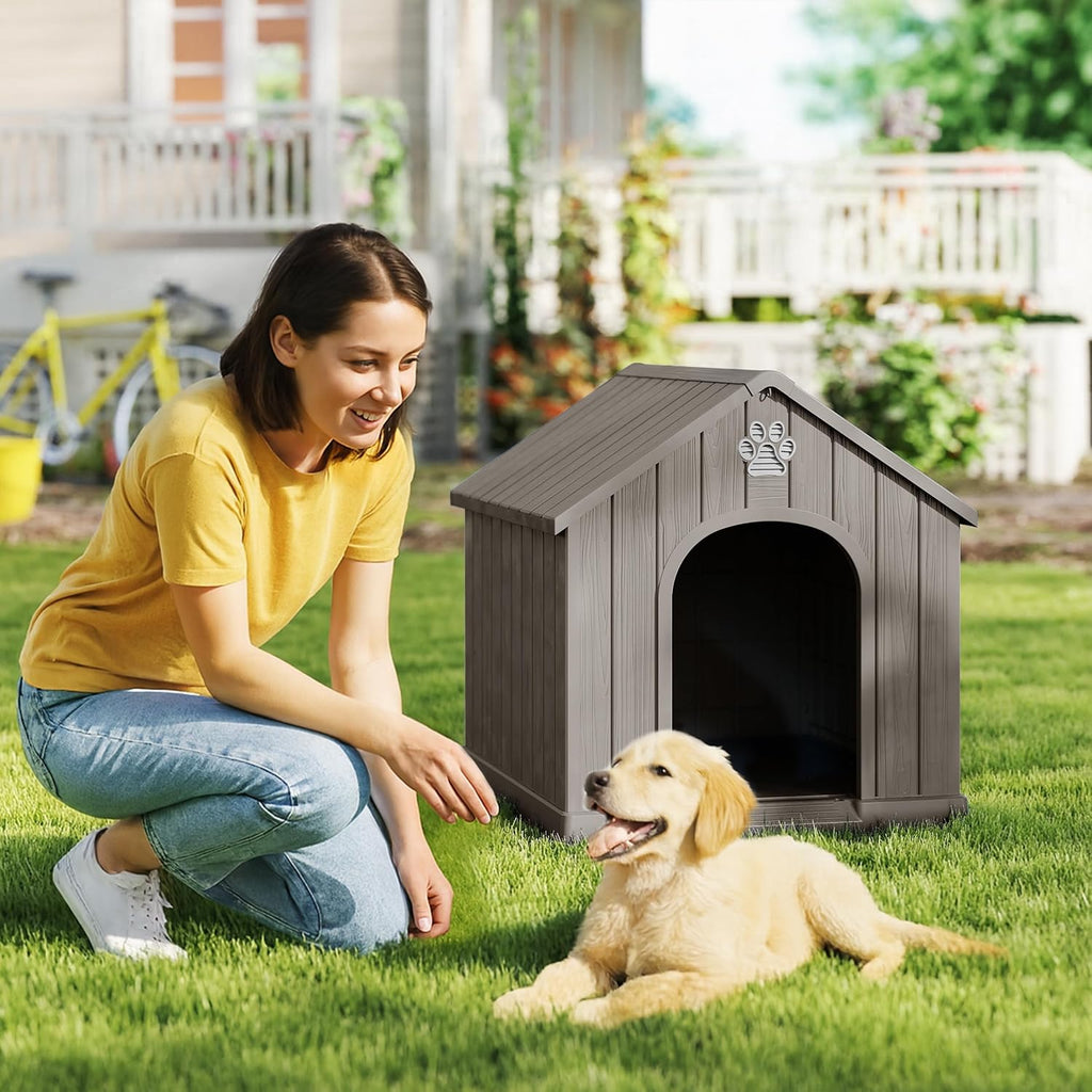 drato indoor & outdoor dog houses, resin material showing dimensions