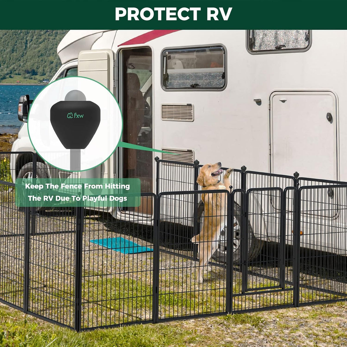 fxw rv protector balls, dog playpen accessories, designed, close-up detail