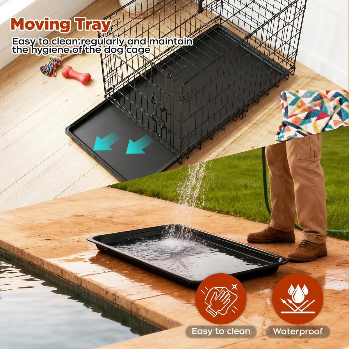 bestpet | dog crate | 48" | black, side view