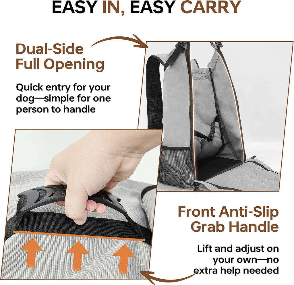 dog backpack carrier for small & medium dogs showing dimensions