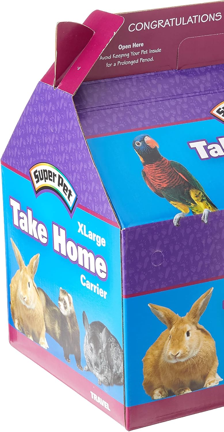 kaytee take-home pet carrier/box, x-large, 50 per case shown in use