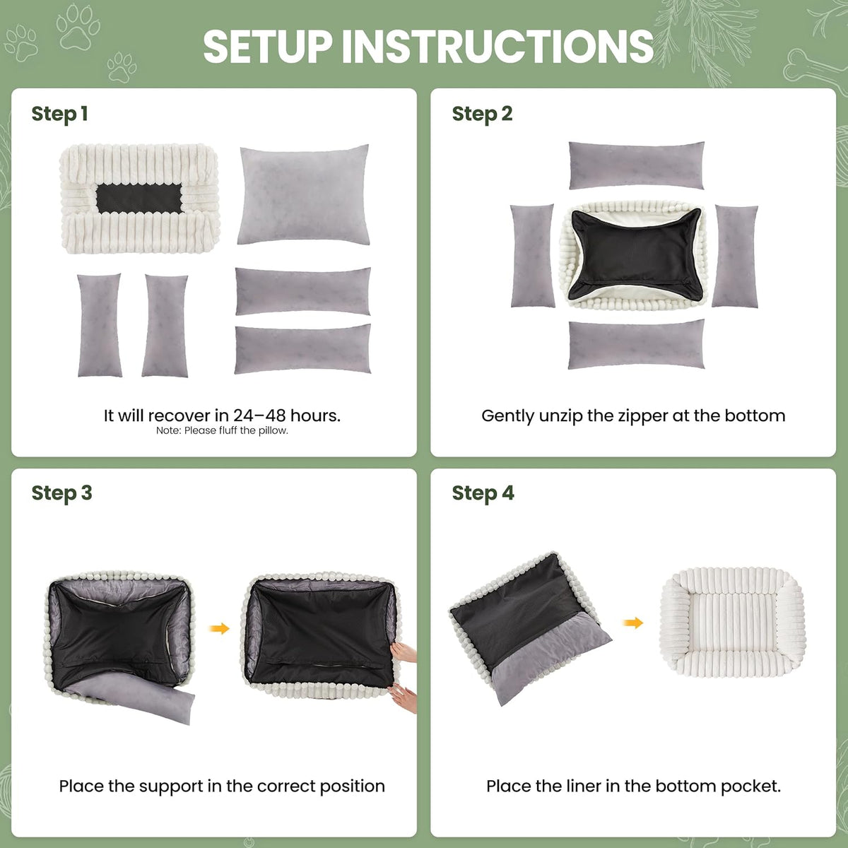 washable dog bed for small medium dogs, rectangle on a desk or shelf