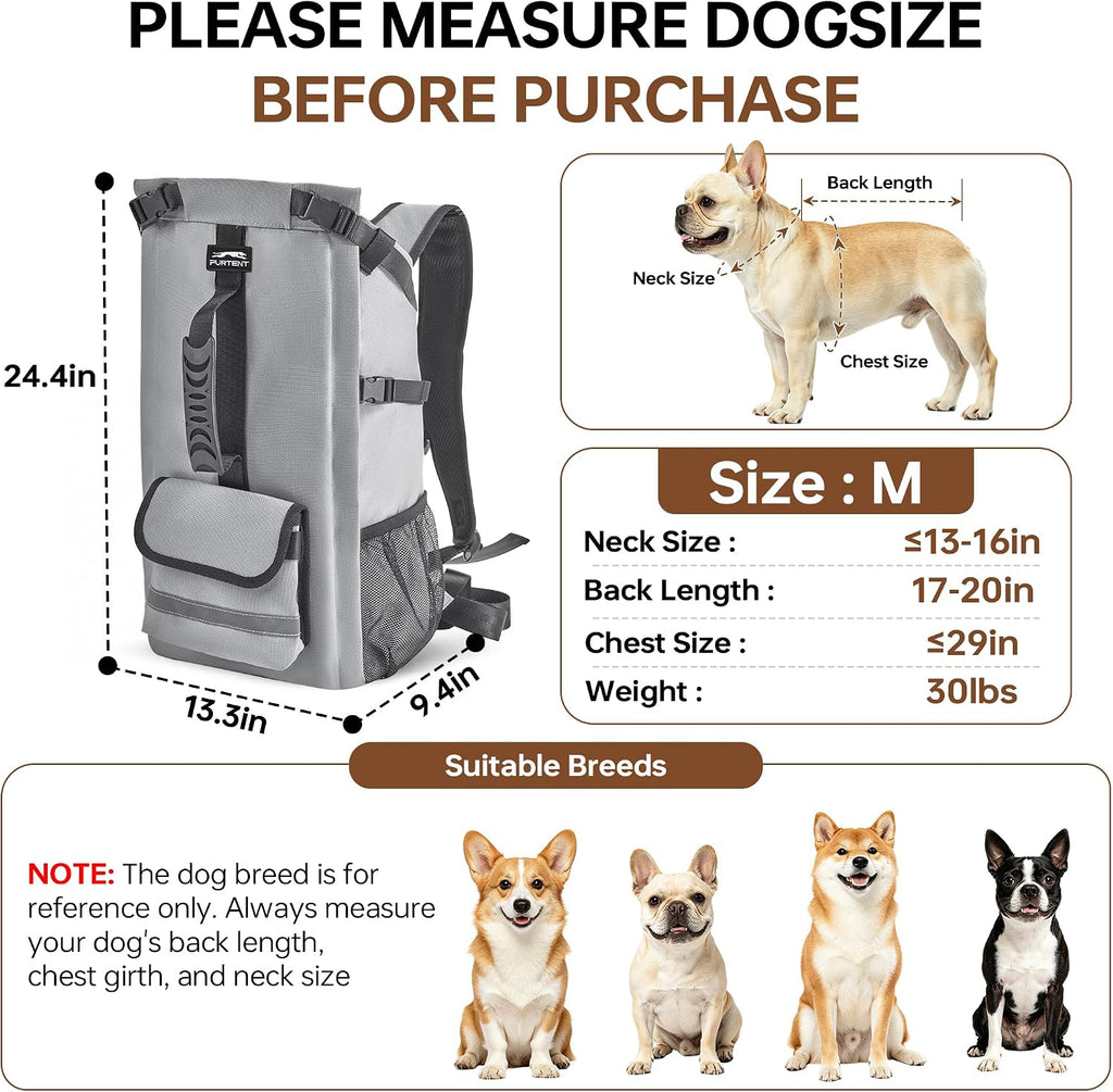 dog backpack carrier for small & medium dogs, side view