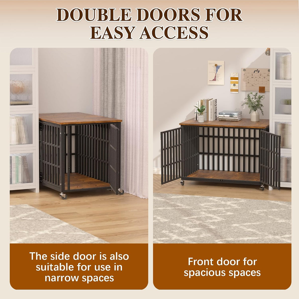38 inch dog crate furniture, heavy duty wooden showing dimensions