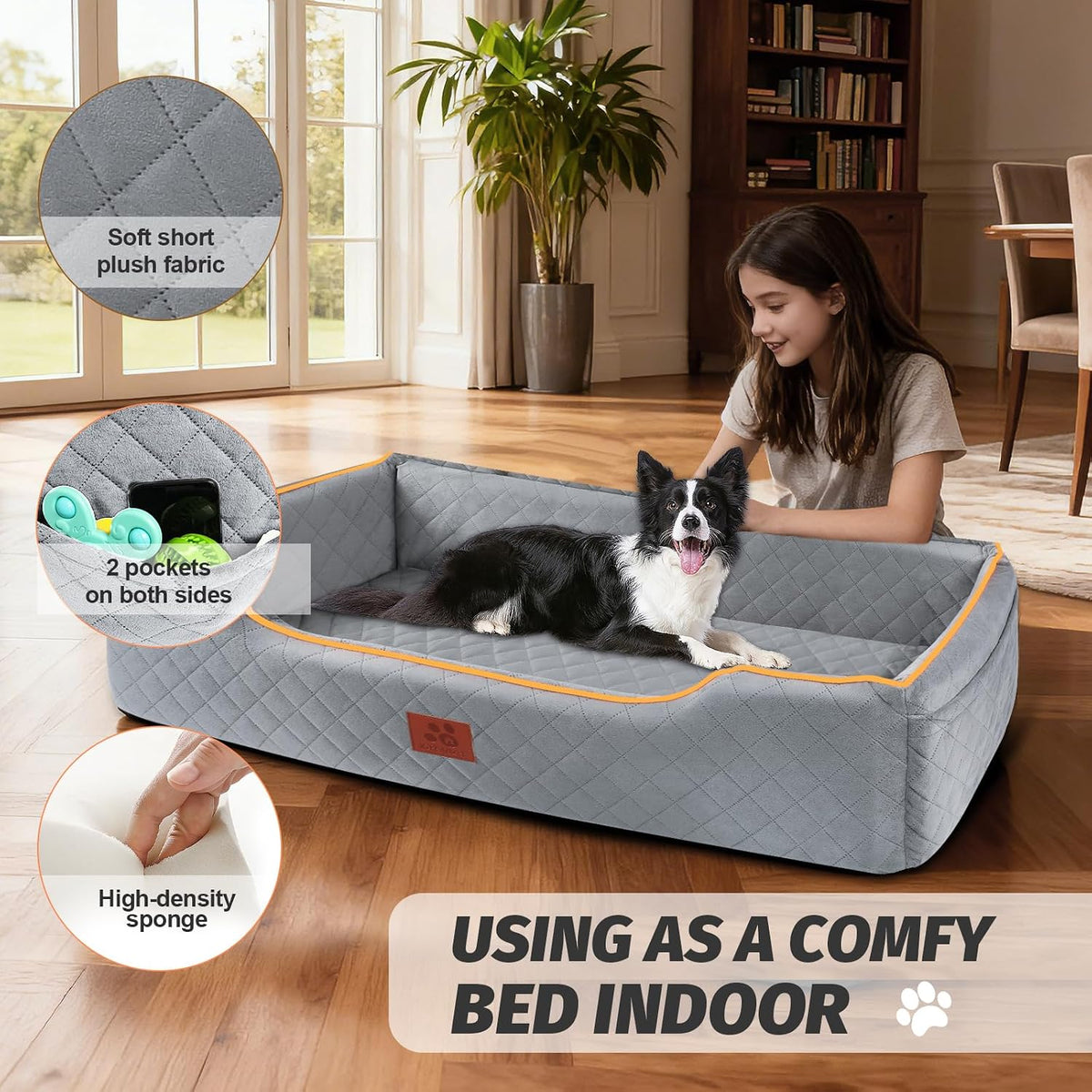 xieeaozee large dog car seat for pets under, side view