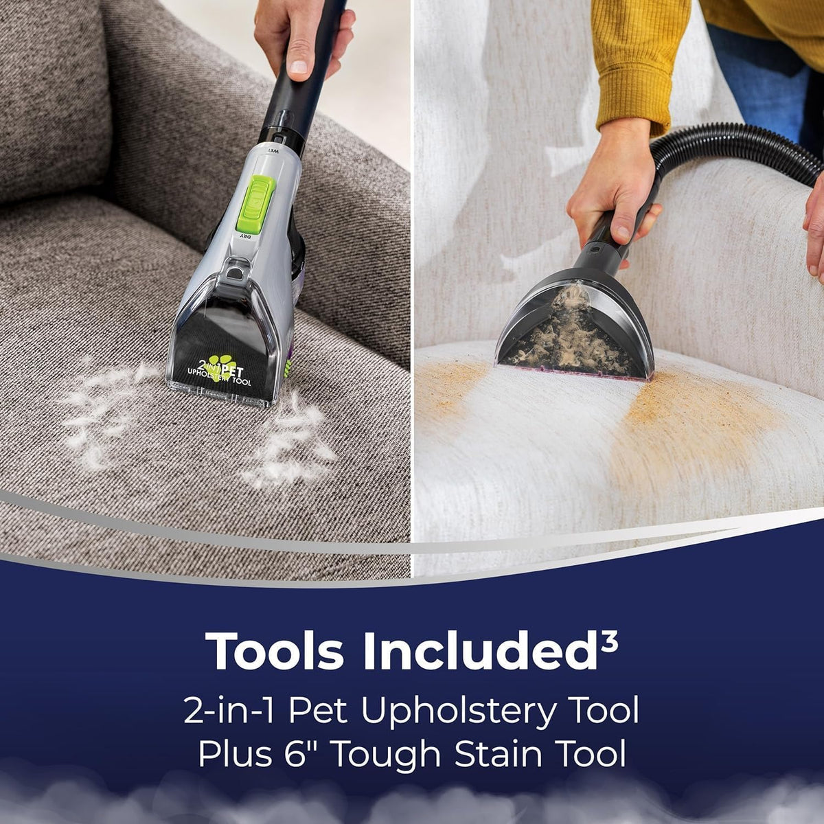bundle of bissell revolution hydrosteam pet carpet cleaner, side view