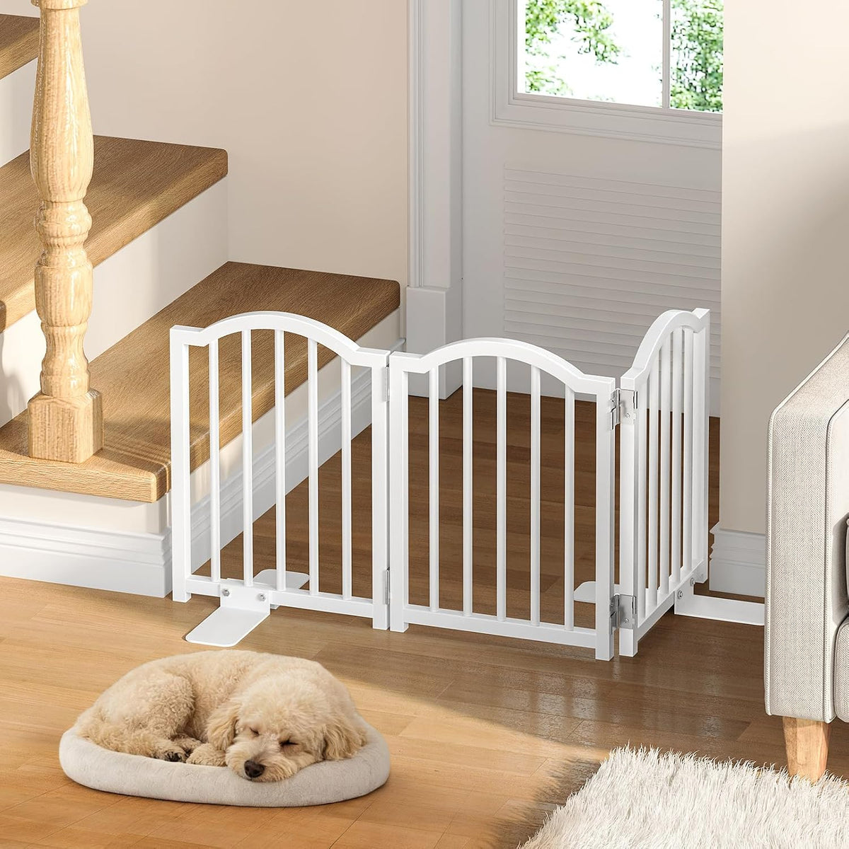 snughome short dog gate indoor, 16" high freestanding, package contents