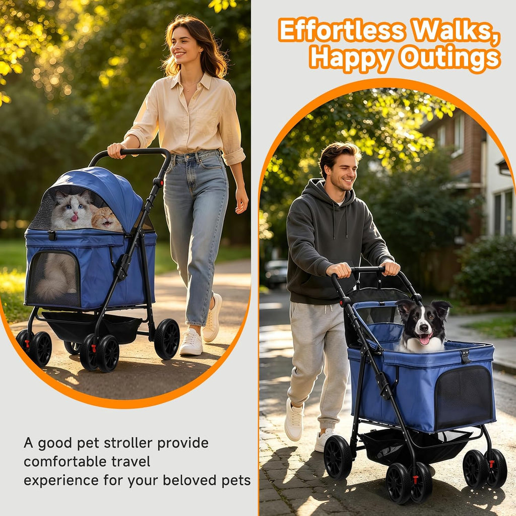dog stroller for large & medium dogs (up, front angle view
