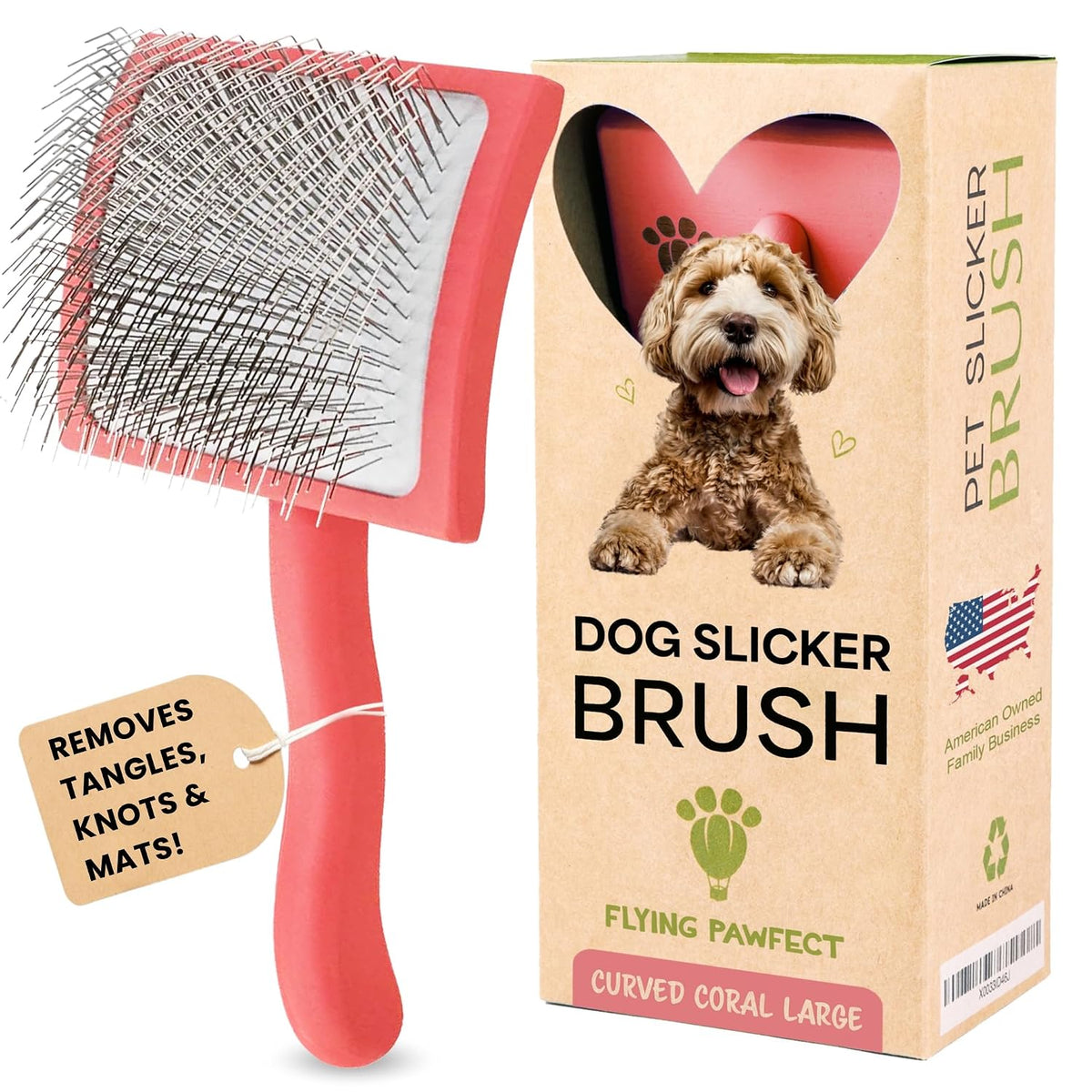 premium slicker brush for dogs - long pin, main product view