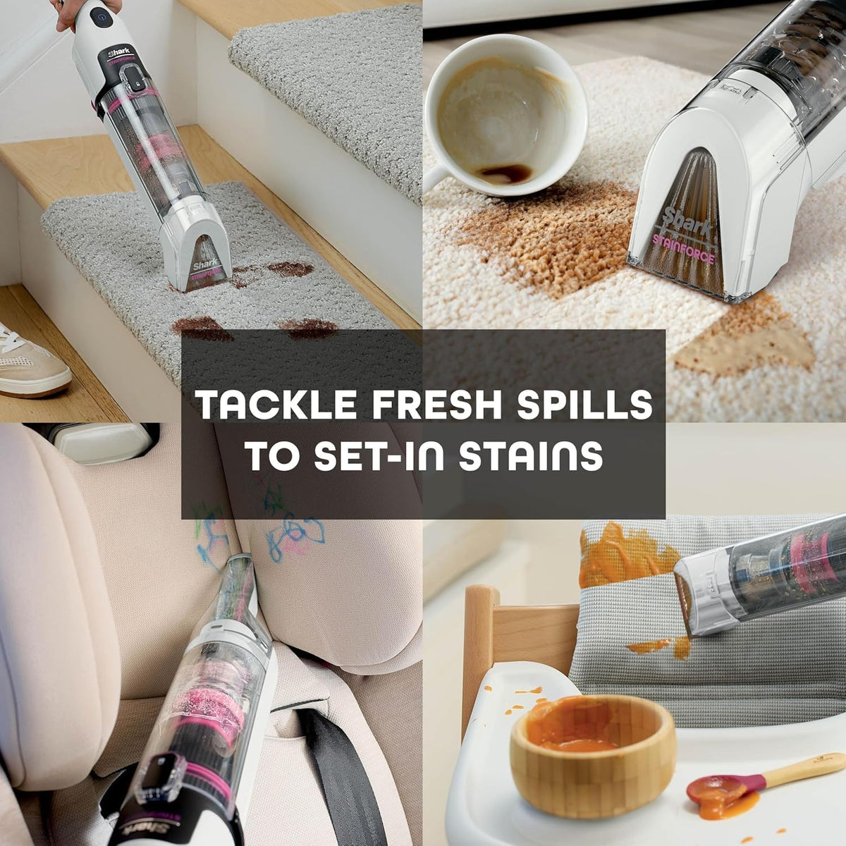 shark stainforce hx100ukt cordless stain cleaner, lightweight and showing dimensions