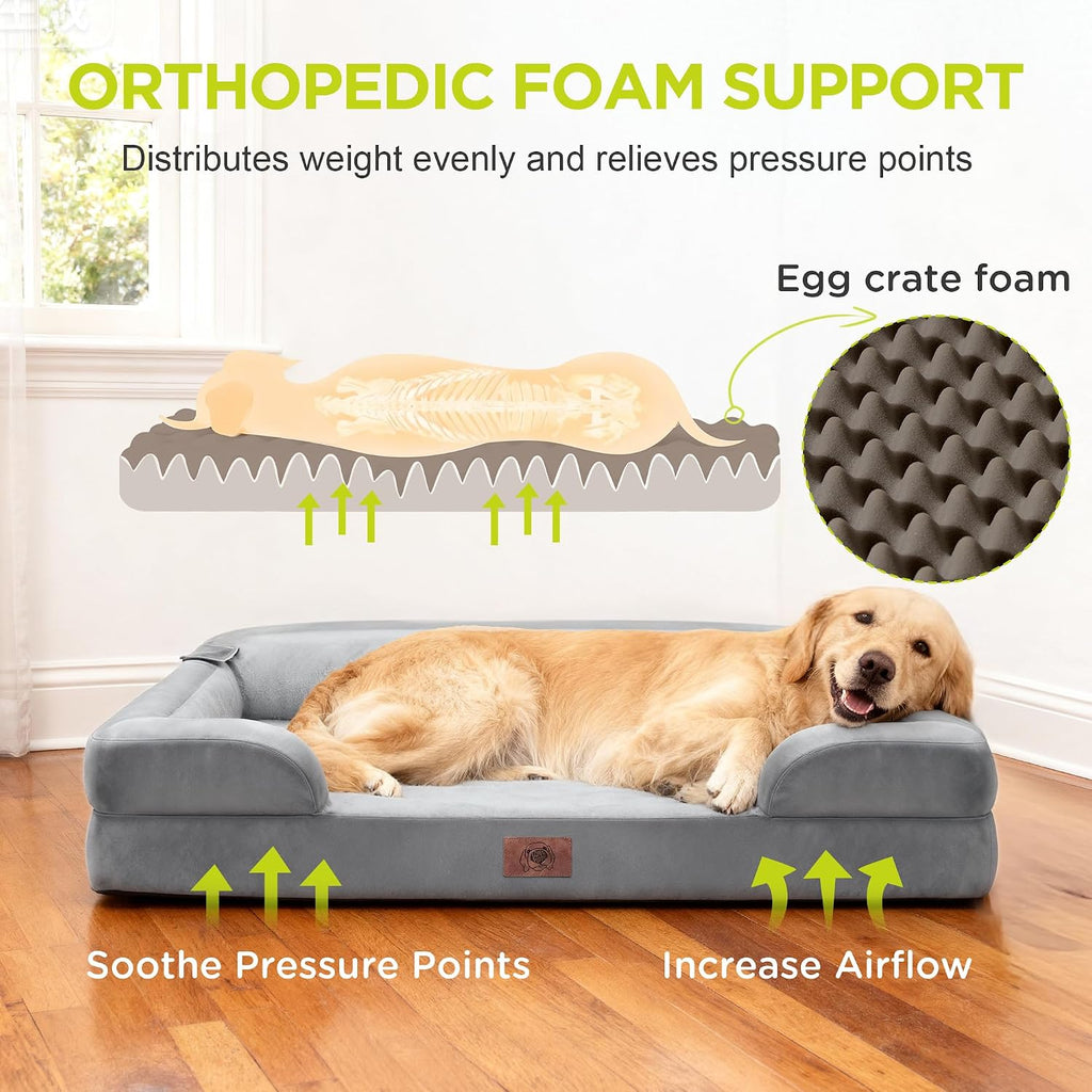 waterproof orthopedic dog bed for extra large sized shown in use