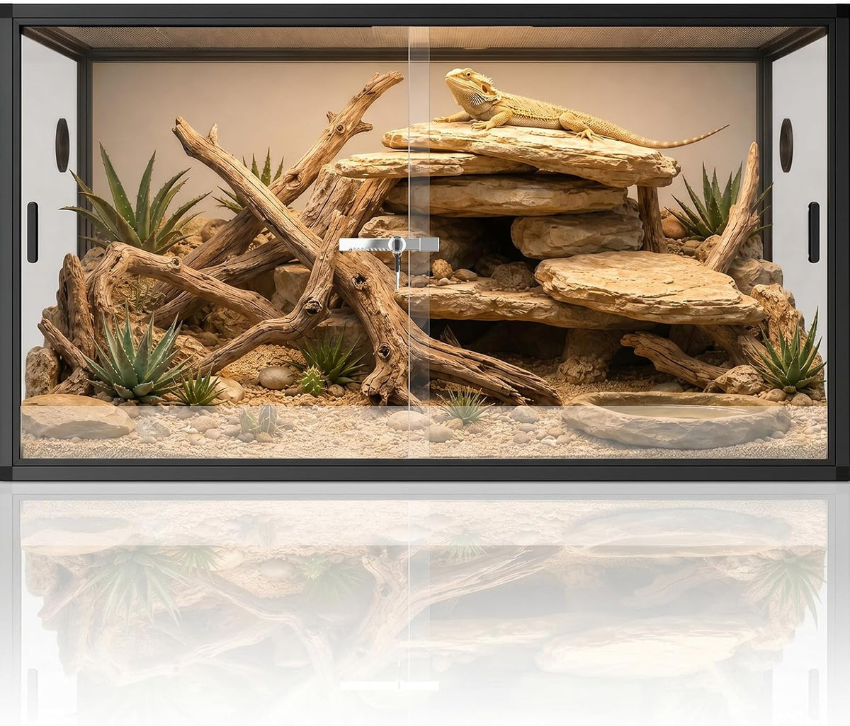 120 gallon reptile tank, 48"x24"x24" front opening reptile, main product view
