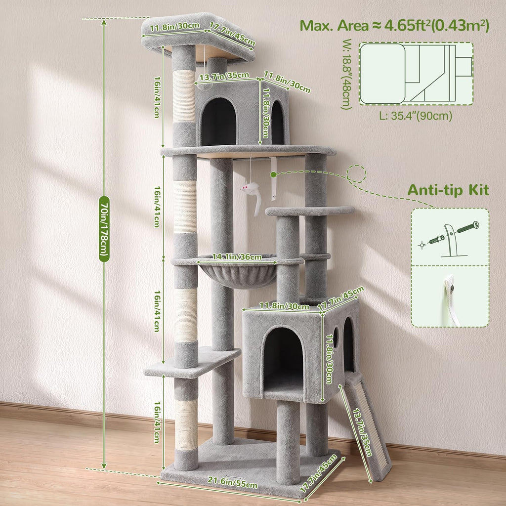globlazer f70 pro heavy duty cat tree tower, package contents