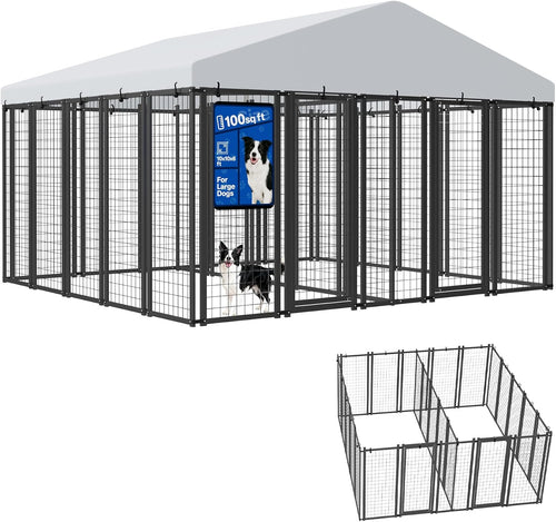 10'x10' outdoor dog kennel for 2 areas, heavy, main product view