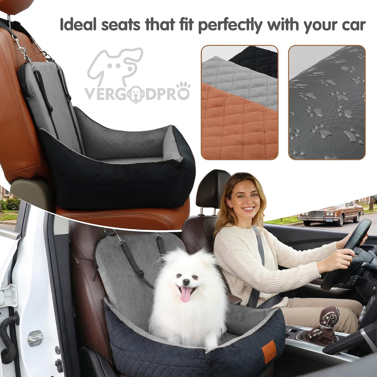 small dog car seat & travel bed:keep your, side view