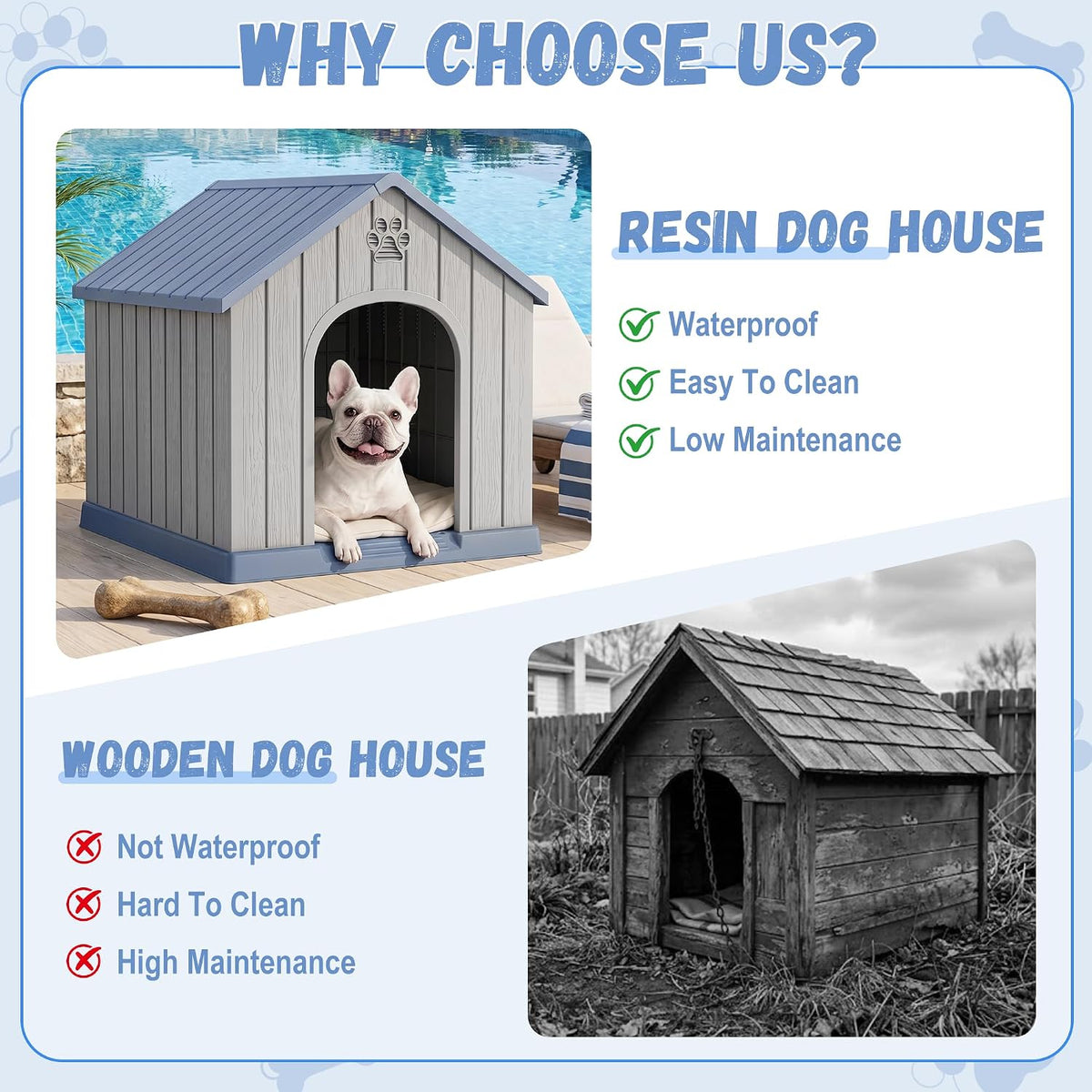 drato 26" small dog house outdoor weatherproof indoor, close-up detail