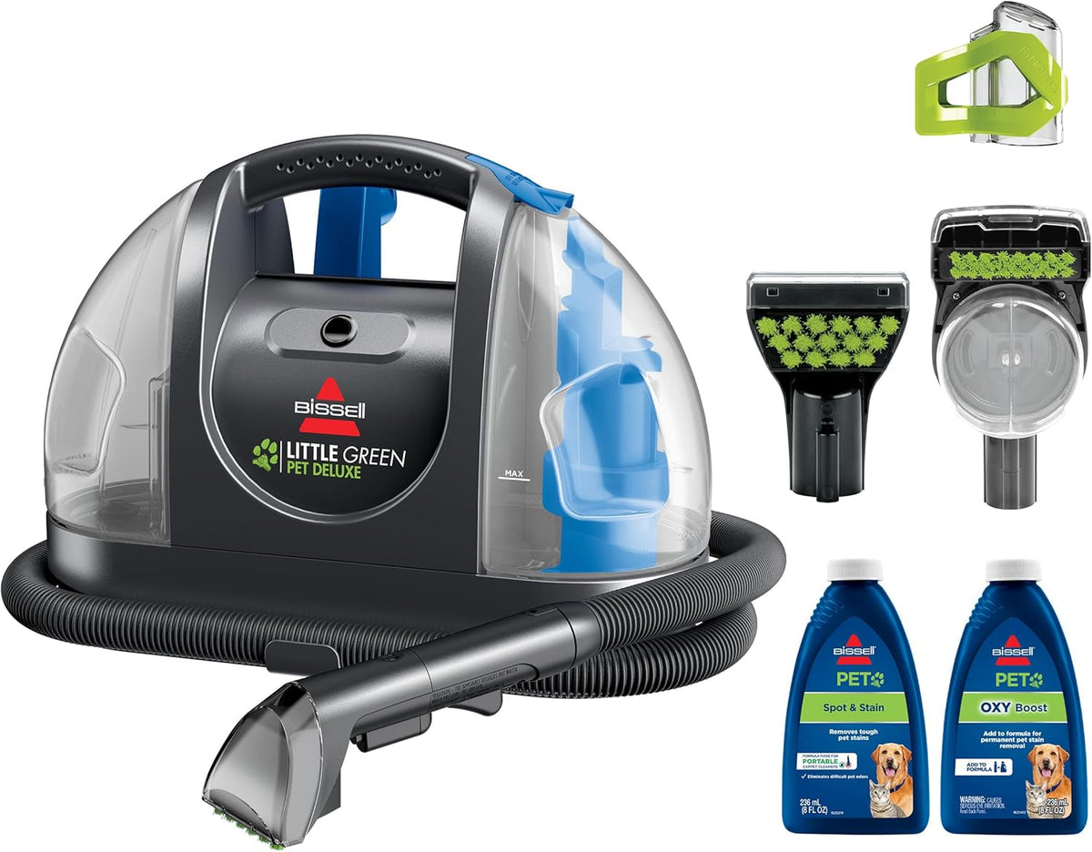bissell little green pet deluxe portable carpet cleaner, main product view