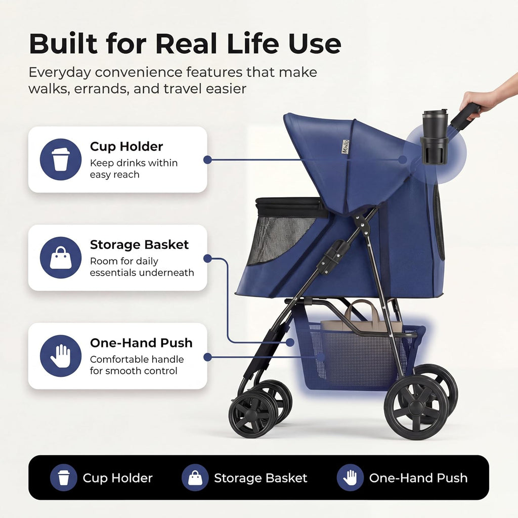 pet stroller for small/med dogs & cats |, close-up detail