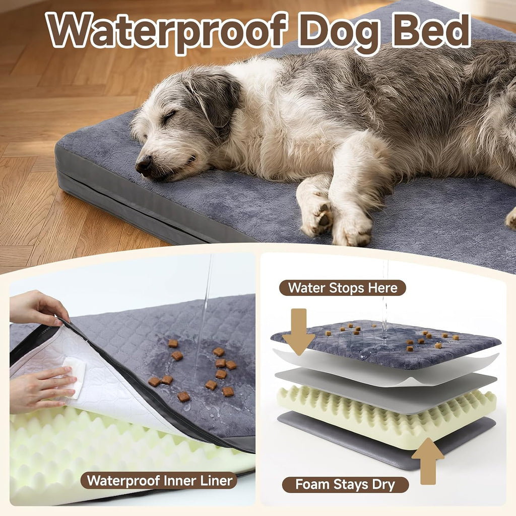 xxl dog bed, waterproof dog crate bed, extra shown in use