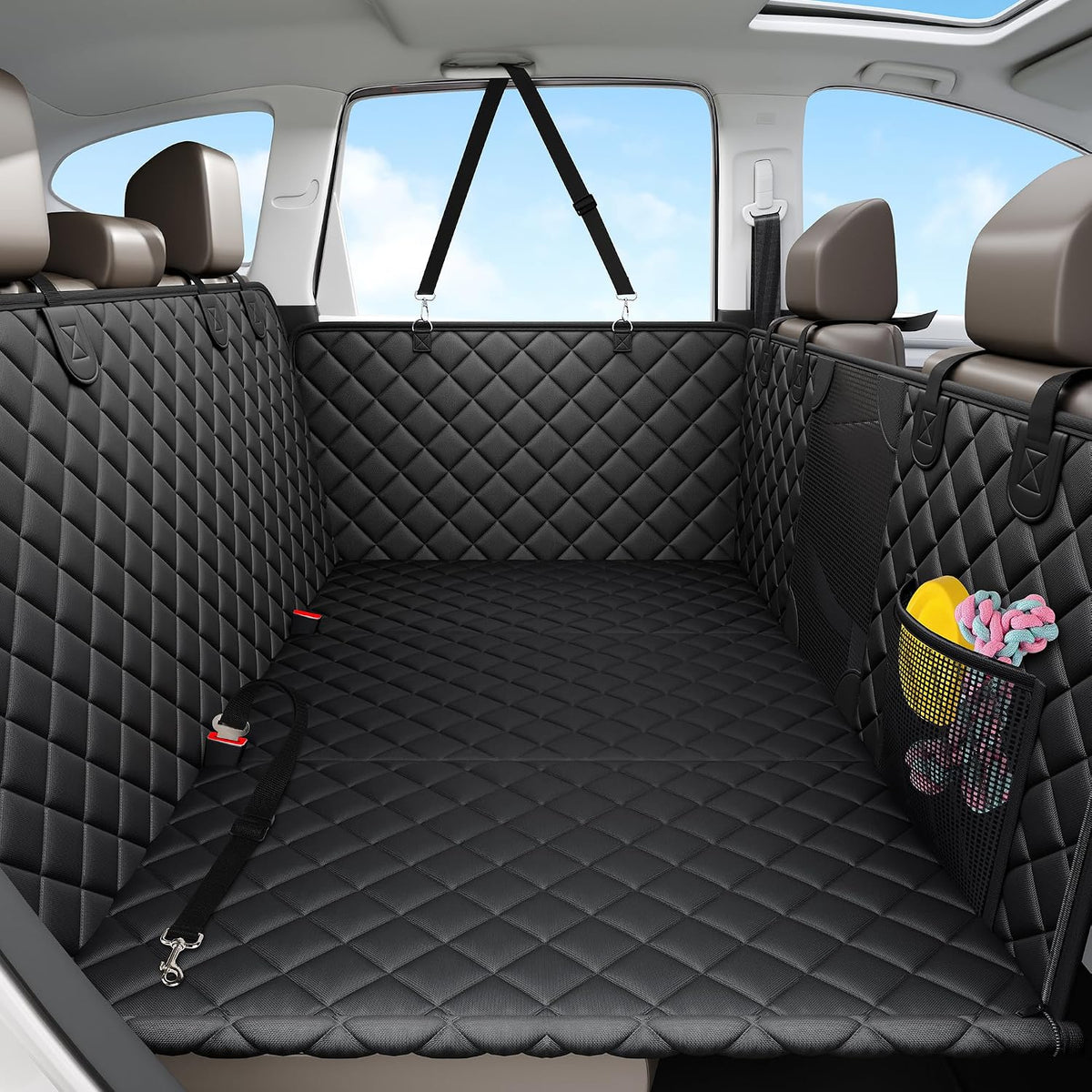 peticon dog car seat cover, 3-in-1 hard bottom, main product view