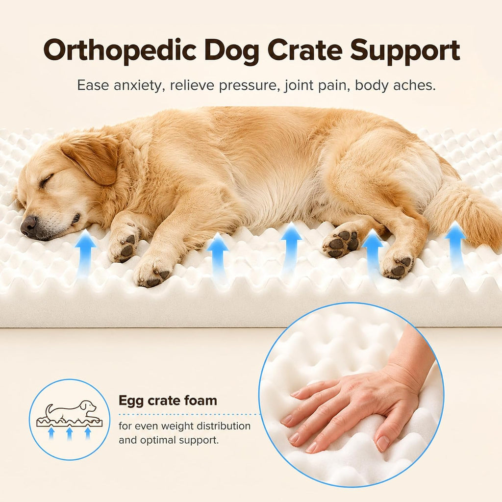 orthopedic xl dog bed for crate 41x27 inch, close-up detail
