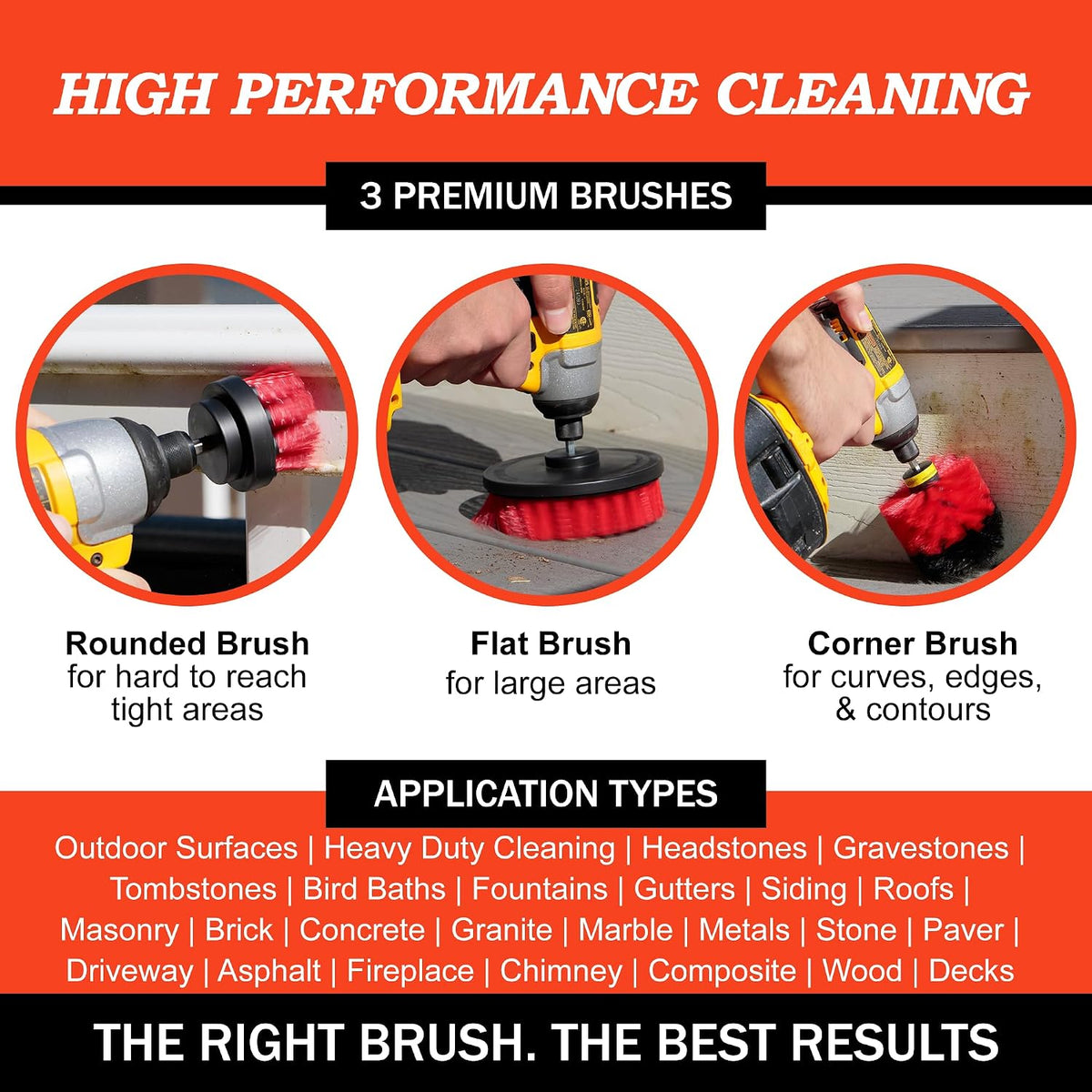 heavy duty stiff bristle brush kit - cemetery shown in use