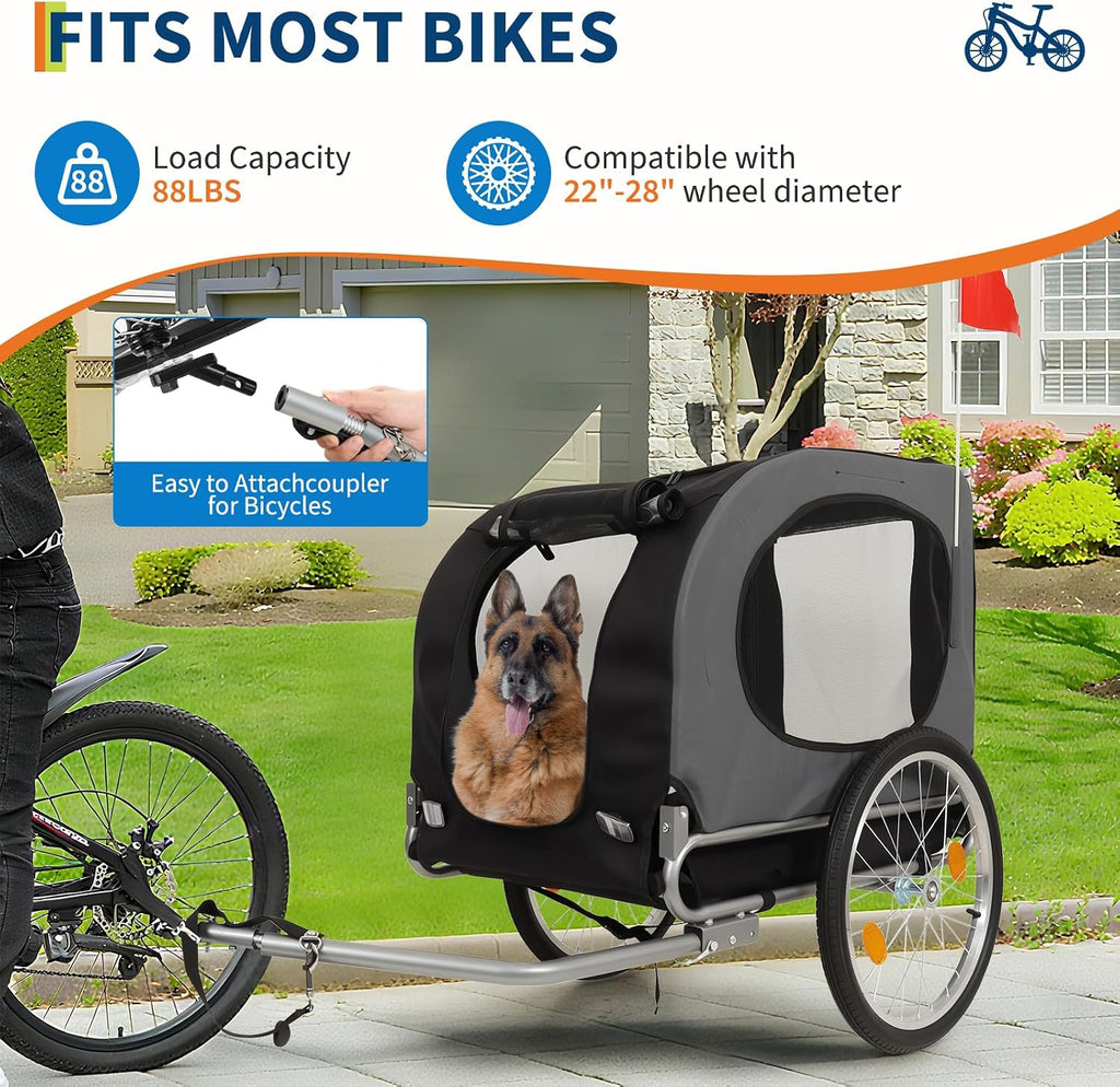 88lbs dog bike trailer, pet cart bicycle carrier, close-up detail