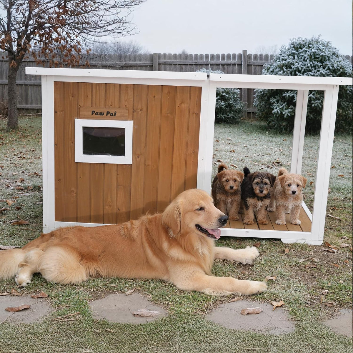 dog house outdoor large breed, 59” insulated dog, view 9