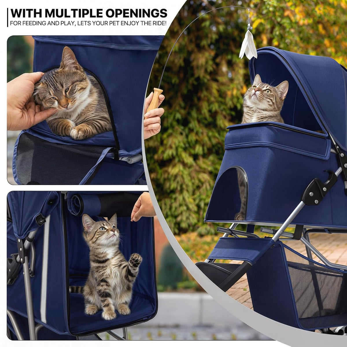 monibloom pet stroller for small/medium dogs and cats, view 10