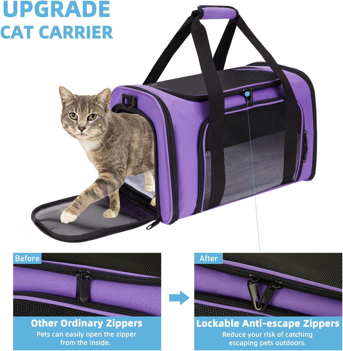 pet carrier - airline & tsa approved soft shown in use