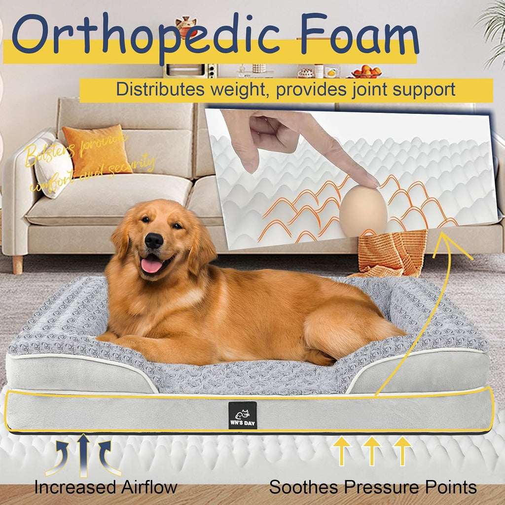 orthopedic dog bed medium size dog, washable dog shown in use
